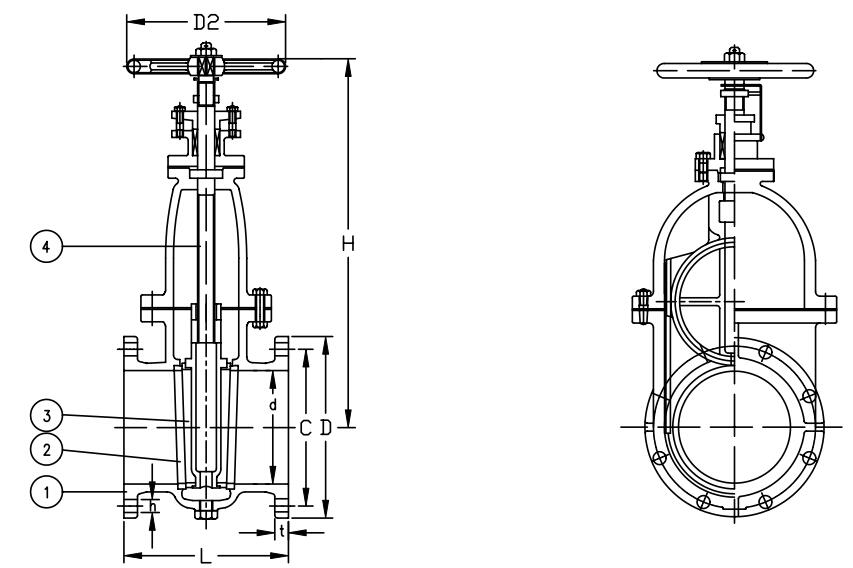 JIS F7369 Marine Cast Iron Gate Valve